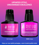 STACY LASH Lightning Speed Eyelash Extension Glue 10ml/0.34 fl.oz / 0.3 Sec Dry/Retention – 6-8 Weeks/Extra Strong Black Adhesive/Lash Tech Supplies Infinity Warehouse