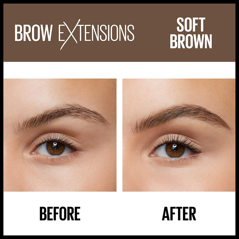 Maybelline Brow Extensions Eyebrow fiber Pomade Crayon, Fiber Stickeyebrow Makeup, Eye Makeup, Soft Matte Finish, for Thicker, Natural-looking Eyebrows, Soft Brown, 0.014 Ounce Maybelline New York