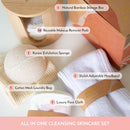 MUEROSA All in One Facial Cleansing Skincare Set | 14 pcs Reusable Bamboo Makeup Remover Pads | Exfoliating Konjac Sponge | Face Cloth | Adjustable Headband | Bamboo Storage Box | Laundry Bag Muerosa