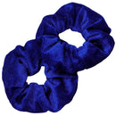 Kenz Laurenz Scrunchies for Hair - 2 Velvet Hair Ties for Women Girls Hair Elastics Ponytail Holder Scrunchy Girl Accessories Elastic Hair Bands Scrunchie Pack (Blue) Kenz Laurenz