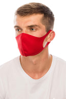 unik RED Cloth Face Cover, Washable, Reusable Mask, Unisex, Dust-proof, Red Pack of 4 unik