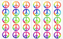 Rainbow Peace Symbol Sign Tattoos, 60's Hippie Party Favors PremiumTT temporary tattoos