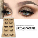 DYSILK 5 Pairs 6D Mink Eyelashes Faux 5 Styles Mixed Lashes Fluffy Natural Cross False Eyelashes Wispy Long Extension Fake Eyelashes Thick Soft Eyelashes Reusable Pack No Glue |005-(15mm-18mm) DYSILK