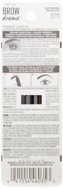 Maybelline New York Brow Drama Pomade Crayon, Soft Brown, 0.04 oz. Maybelline New York