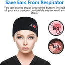 QBA Adjustable Working Cap with Button Long Hair, Sweatband Cotton Ponytail Holder, Tie Back Hats for Women & Men, One Size QBA