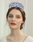 BABEYOND Crystal Queen Crown Birthday Tiara Prom Pageant Quinceanera Crown Tiara Rhinestone Wedding Princess Tiara Headband with Comb Pin (Blue) BABEYOND
