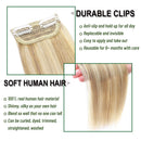 S-noilite Balayage Clip in Hair Extensions Human Hair One Piece 2 Clips Clip in Hairpieces Thick Remy Hair For Women with Thinning Hair Add Hair Volume 10Inch 15g Ash Blonde/Bleach Blonde S-noilite