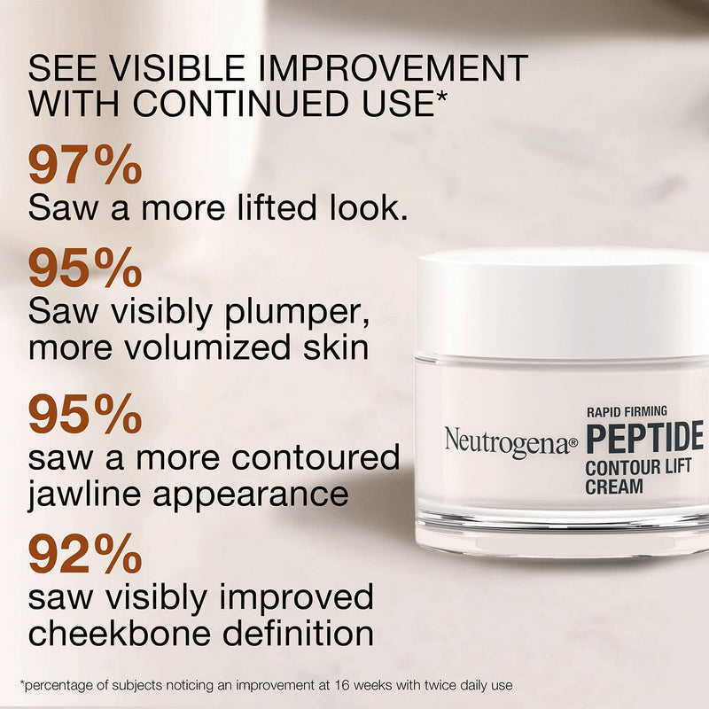 Neutrogena Rapid Firming Peptide Contour Lift Face Cream, Moisturizing Daily Facial Cream to visibly firm & lift skin plus smooth the look of wrinkles, Mineral Oil- & Dye-Free, 1.7 oz Neutrogena