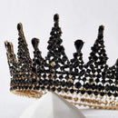 SWEETV Jeweled Queen Crown for Women, Full Round Baroque Tiaras and Crowns, Crystal Costume Party Headpieces for Wedding Birthday Halloween Prom,Black SWEETV Store