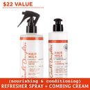 Carol’s Daughter Hair Milk Refresher Spray and 4 in 1 Combing Creme Hair Detangler, for Curls, Coils, Kinks, and Waves, with Agave Nectar Carol's Daughter