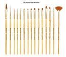 Beaute Galleria Bundle 50 Pieces Nail Art Tool Kit with Pouch - 5 Pieces Dotting Tool Marbleizing Pen (10 Sizes), 15 Pieces Acrylic Gel Detailing Painting Brushes Liners, 30 Pieces Striping Tapes BEAUTÉ GALLERIA