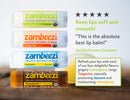 ZAMBEEZI Fair Trade, Organic Beeswax Lip Balm - Variety 4 Pack (Lemongrass, Tangerine, Suncare and Honeybalm) - Ethically Sourced Zambeezi