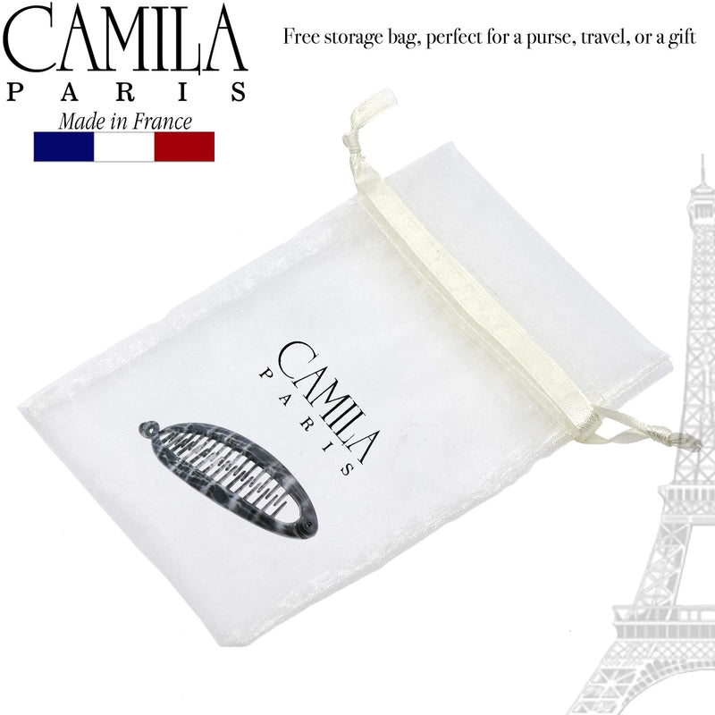 Camila Paris CP3102 4.5 inch French Banana Clip Hair Comb Classic Girls Updo Flexible Ponytail Holder Interlocking Banana Combs, Fashion Durable Styling Hair Accessories for Women, Made in France Camila