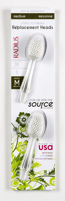 RADIUS Toothbrush Replacement Brush Heads 2-Count Improve Gum Health & Reduce Gum Issues - Medium - Pack of 1 RADIUS