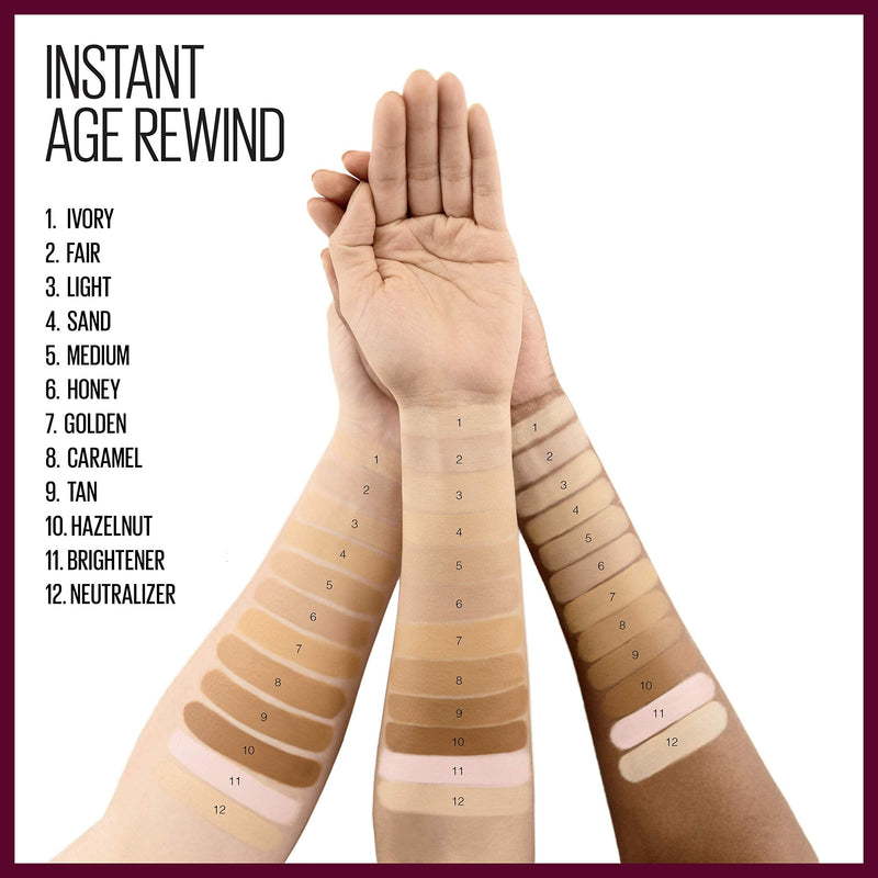 Maybelline Instant Age Rewind Eraser Dark Circles Treatment Multi-Use Concealer, Fair, 0.2 Fl Oz (Pack of 2) Maybelline New York
