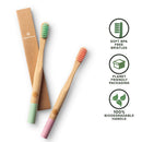 Greenzla Kids Bamboo Toothbrushes (6 Pack) | BPA Free Soft Bristles Toothbrushes | Eco-Friendly, Natural Bamboo Toothbrush Set | Biodegradable, Compostable & Organic Charcoal Wooden toothbrushes GREENZLA