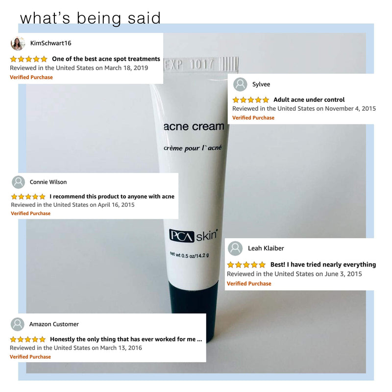 PCA SKIN Acne Treatment Cream for Face - Fast-Acting Daily Facial Spot Treatment with 5% Benzoyl Peroxide & Hydrating Lactic Acid for Acne-Prone Skin (0.5 oz) PCA SKIN