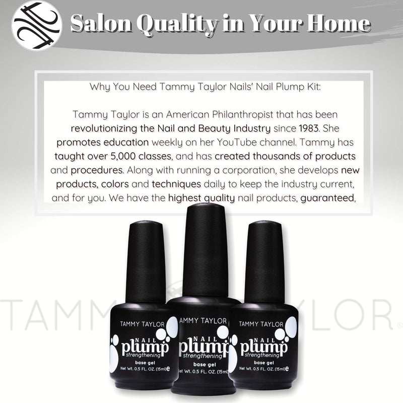 Tammy Taylor Nail Plump | Nail Growth Treatment for Strong, Healthy Natural Nails | Brush-On Nail Strengthener Base Coat Gel | Helps Prevent Nail Biting, Breakage and Brittle Nails Tammy Taylor