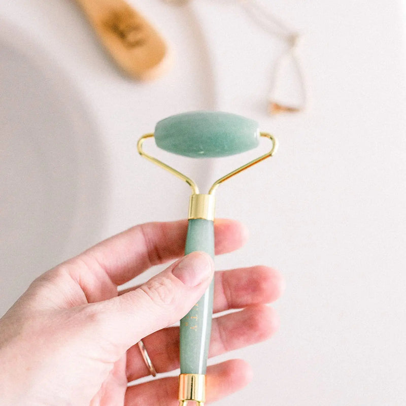 Jade Roller for Face - Skin Care Tools Used With Beauty Products, Jade Face Roller for Face, Small Eye Roller for Puffy Eyes, Face Massager for Women Face Care, Facial Roller Self Care Gifts for Women Beauty by Earth