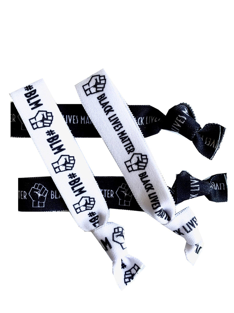 8 Piece Black Lives Matter Hair Tie Accessories - BLM - Equality - BLM Pride Bracelet Wristbands Supplies Sportigift