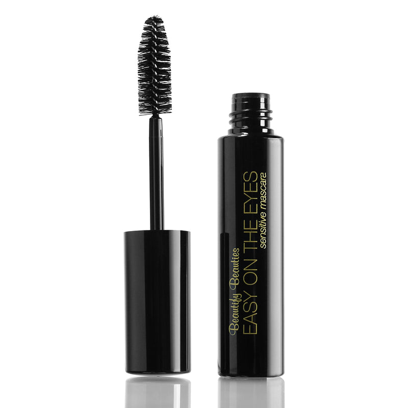 EASY ON THE EYES Sensitive Eye Mascara By Beautify Beauties - Hypoallergenic Mascara For Contact Lens Wearers – Non-irritating, Fragrance-free Mascara For Natural Looking Lashes- 0.35 oz (Navy) BeautifyBeauties