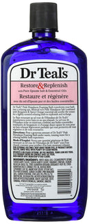 Dr Teal's Restore & Replenish Pure Epsom Salt & Essential Oils Pink Himalayan Foaming Bath 34 oz Dr Teal's