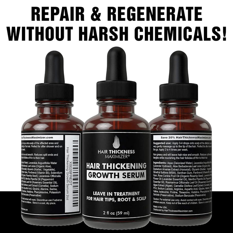 Hair Growth Serum - Hair Loss Prevention Treatment by Hair Thickness Maximizer. Best Natural Oils For Thinning Hair. Replenish Hair Follicles for Men, Women. Thickening Leave In Conditioner Serum 2oz Hair Thickness Maximizer Store