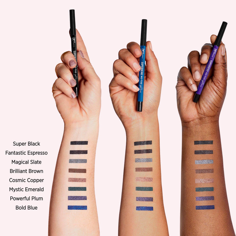 IT Cosmetics Superhero No-Tug Gel Eyeliner, Bold Blue - Dazzling Bright Blue - Waterproof, Blendable Formula - Sharpenable Pencil - 0.042 oz It Cosmetics