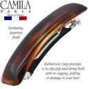 Camila Paris CP3018 French Hair Barrette Clip for Girls, Tortoise Shell, Rubberized Metal Clasp Strong Hold Grip Hair Clips for Women, No Slip Durable Styling Girls Hair Accessories, Made in France Camila