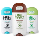 hello Deodorant With Shea Butter for Women + Men, 24 Hour Odor Protection - Sweet Coconut, Fresh Citrus, and Clean + Fresh, No Aluminum, + No Baking Soda, Vegan & Parabens Free, 2.6oz, 3 count hello