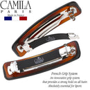 Camila Paris CP3018 French Hair Barrette Clip for Girls, Tortoise Shell, Rubberized Metal Clasp Strong Hold Grip Hair Clips for Women, No Slip Durable Styling Girls Hair Accessories, Made in France Camila