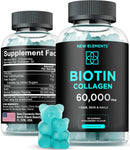 Biotin & Collagen Peptides Gummies - 50,000mcg Collagen + 10,000mcg Biotin | Hair, Skin & Nails Support for Men & Women | Hair Growth, Glowing Skin & Strong Nails | Non-GMO, Chewable, Great-Tasting Infinity Warehouse