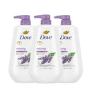 Dove Body Wash with Pump Relaxing Lavender Oil & Chamomile 3 Count for Renewed, Healthy-Looking Skin Gentle Skin Cleanser with 24hr Renewing MicroMoisture 30.6 oz Infinity Warehouse