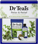 Dr Teal's Eucalyptus Epsom Salt & Foaming Bath Oil Sampler Gift Set - Give The Gift of Rejuvenation & Self Care! - 14 oz Bag of Eucalyptus Bath Salts & 3 oz Bottle of Eucalyptus Foaming Bath Oil Dr Teal's