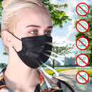 Black Disposable Face Masks, 100 Pack Black Face Masks 3 Ply Filter Protection ZTANPS