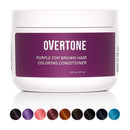 oVertone Haircare Semi-Permanent Color Depositing Conditioner with Shea Butter & Coconut Oil, Purple for Brown, Cruelty-Free, 8 oz OVERTONE