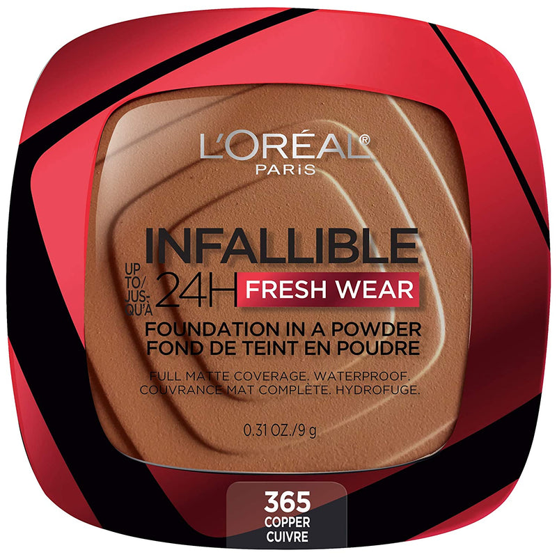 L'Oreal Paris Infallible Fresh Wear Foundation in a Powder Up to 24H Wear oz, 365 Copper, 0.31 Fl Oz L'Oreal Paris Store