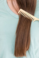 GranNaturals Wide Tooth Wooden Rat Tail Comb - Hair Tool for Teasing Strands & Post Styling - Peach Rattail Wood Pick Handle for Sectioning & Parting - Perfect for Professional & Personal Use GranNaturals