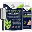 Tea Tree Callus Remover Gel & Epsom Salt Foot Soak for Dry Cracked Feet Infinity Warehouse