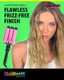 Babe Waves Jumbo Hair Curling Wand | Triple Barrel Waving Iron | Trademark Beauty Dual Voltage Hair Waver with 32mm Barrels Babe Waves Store