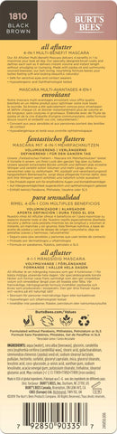 Burts Bees 100% Natural Origin All Aflutter Multi-Benefit Mascara, Black Brown 0.32 Ounce Burt's Bees