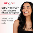 REVLON SmoothStay Coconut Oil Infused Hair Curling Iron - Barrel Curling Iron 1 ½ Inch for Loose Curls, Shinier, Visibly Smoother Hair (1 ½ in) Infinity Warehouse