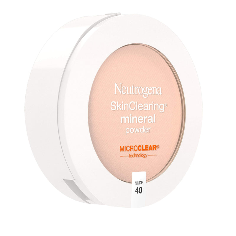Neutrogena SkinClearing Mineral Acne-Concealing Pressed Powder Compact, Shine-Free & Oil-Absorbing Makeup with Salicylic Acid to Cover, Treat & Prevent Acne Breakouts, Nude 40.38 oz (Pack of 2) Neutrogena