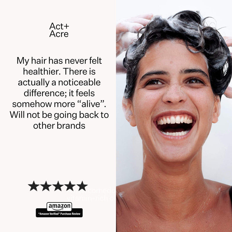 Act+Acre Cold Processed Hair Cleanse Clarifying Shampoo for Build Up - Sulfate Free Hair Treatment Gentle Shampoo with Moringa Oil to Moisturize and Strengthen Dry and Damaged Hair (3 Fluid Ounces) ACT+ ACRE