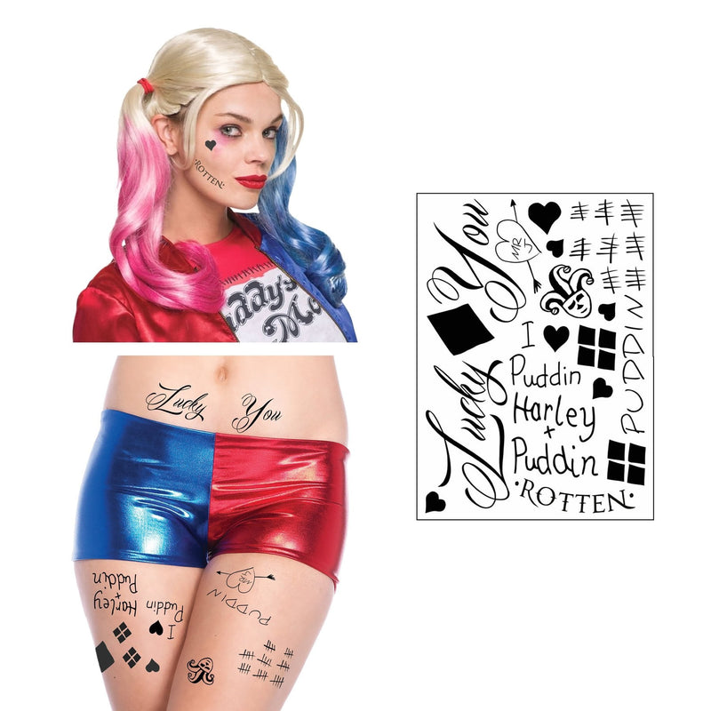 HQ Professional Temporary Tattoos Sheet - Face, Waist, & Leg Tats - 16 Total - Costume / Cosplay PopStarTats