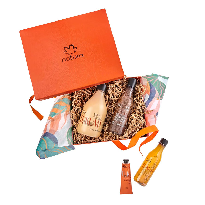 natura - Ekos Tukumã Collection Replenishing Gift Set (4 Products) - Body Lotion, Hand Cream, Shower Oil, and Shower Gel - Gift Box - Vegan Skin Care - Brazilian Beauty Secrets - Self Care & Body Care Infinity Warehouse