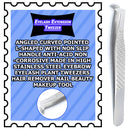 G.S Volume Eyelash Extension Tweezer - Professional Angled Curved Pointed L-Shaped Precision Tweezers for 3D 4D 6D Lashes Extension - Silver Non Slip Handle ELT-013 G.S ONLINE STORE
