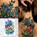 Supperb® Temporary Tattoos - Watercolor Blue Flowers Bouquet of Summer Dream Supperb