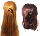 Parcelona French Onde Tortoise Shell Black and Savana Small 2” Celluloid Set of 3 Round Side Slide In Secure Grip Hair Claw for Women and Girls Parcelona