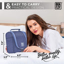 Premium Small Hanging Travel Toiletry Bag for Women and Men, Hygiene Bag, Bathroom and Shower Organizer Kit with Elastic Band Holders for Toiletries, Cosmetics, Makeup, Brushes (Small) BOACAY